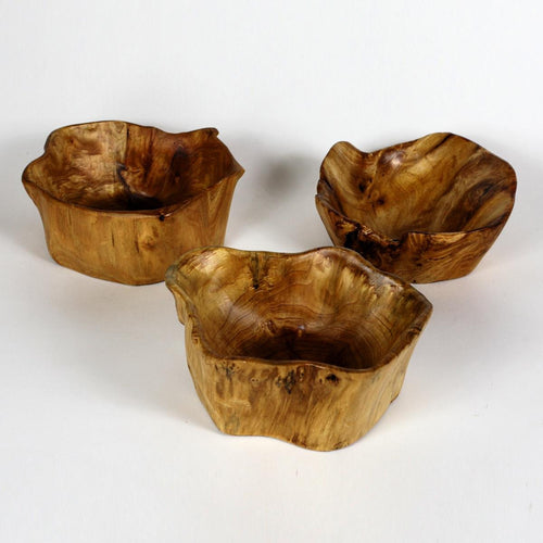 Hand-Crafted Root Wood Live Edge Bowl - Small (8-9