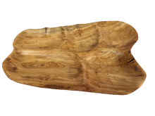 Hand-Crafted Root Wood Live Edge Hand-Crafted Root Wood Live Edge Divided Platter - Large - 4 sections  (20-21" / 2")