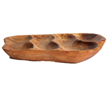 Hand-Crafted Root Wood Live Edge Divided Platter - 4 divisions (17-19" / 2")