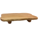 Hand-Crafted Root Wood Live Edge Tray with Feet