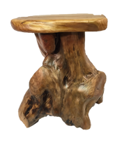 Hand-Crafted Root Wood Live Edge Stool/Plant Stand - 20"