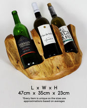 Hand-Crafted Root Wood Live Edge Wine Bottle Holder - 3