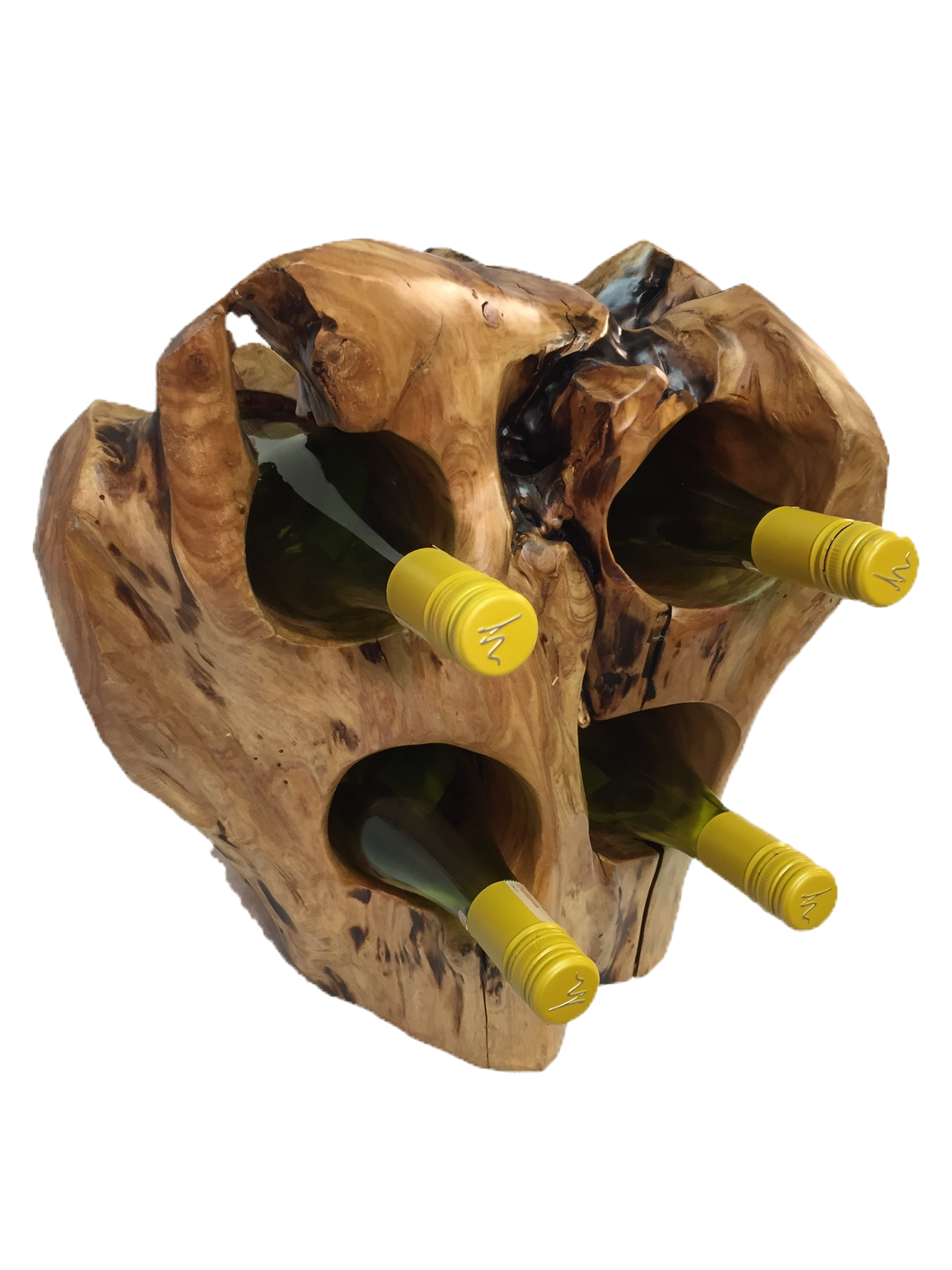Hand-Crafted Rood Wood Live Edge Wine Stump - 4 bottle (16-24
